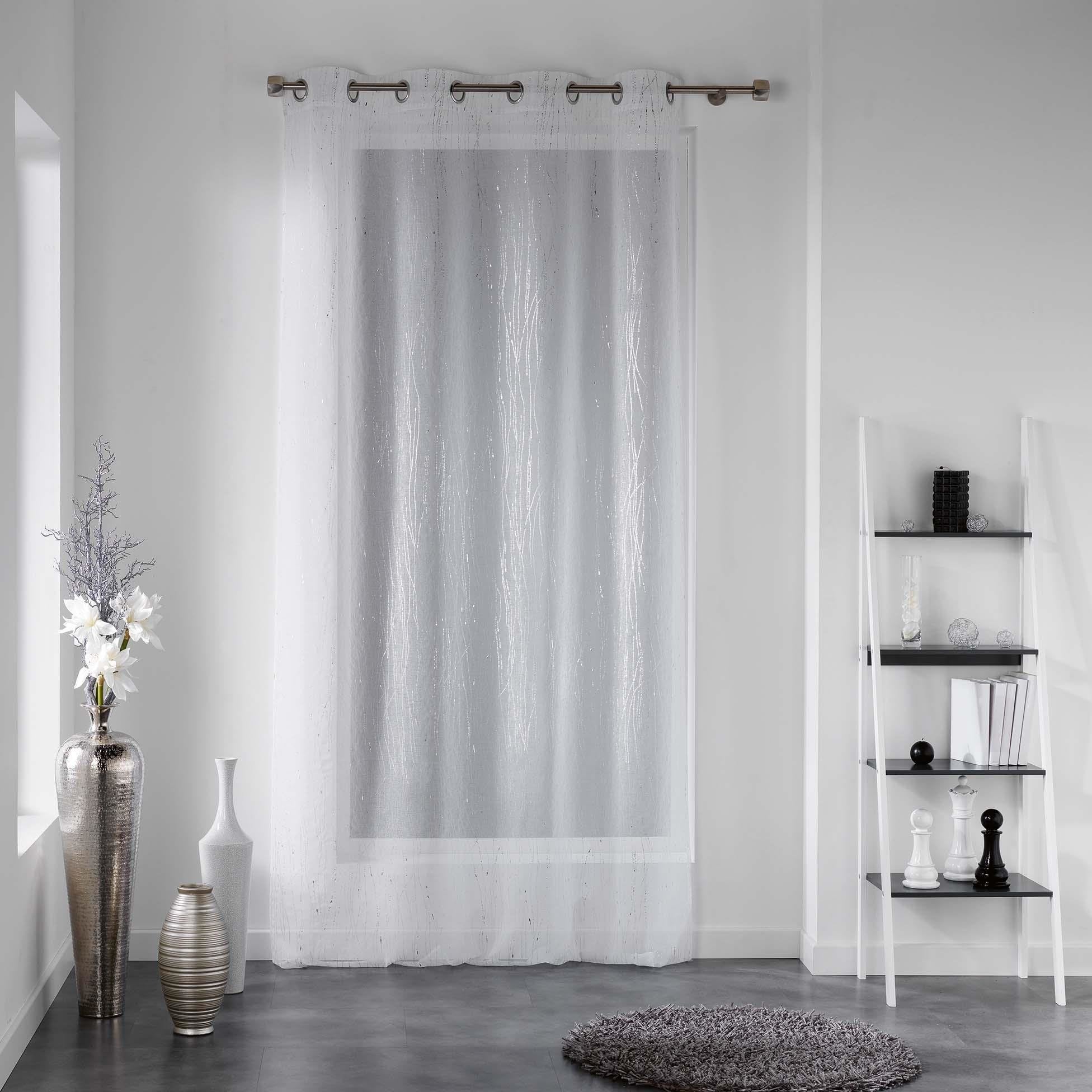 Voilage à Oeillets Douceur D'Intérieur - 140x180cm - Blanc Sablé - Finition 8 Oeillets Ø4cm