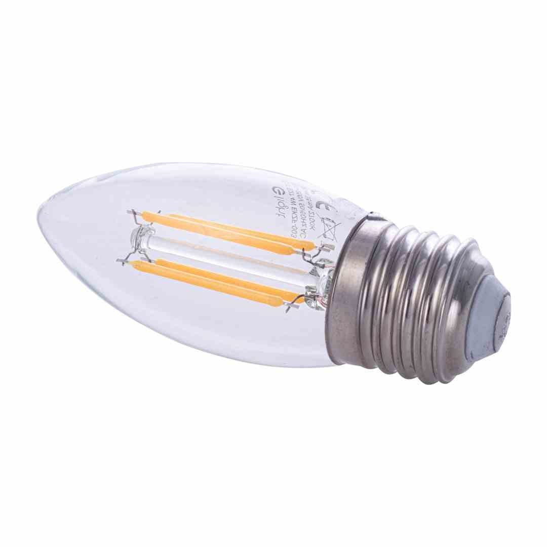 Żarówka LED FILAMENT E27 4W świeczka przezroczysta Ciepła biel 2700K 470lm Eko-Light