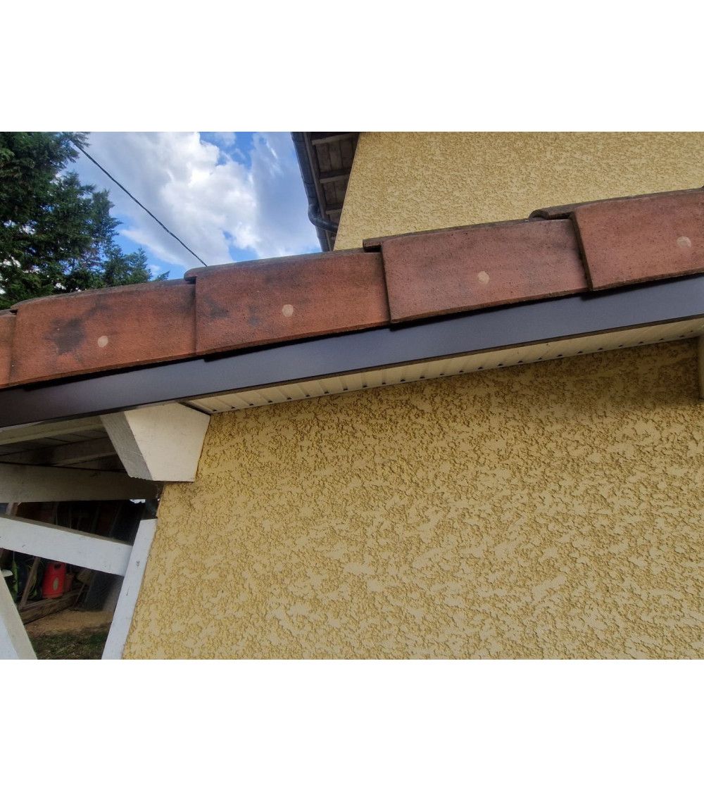 Bande de rive Marron, RAL 1247, épaisseur 1 mm, 1 pli retour 2,5 cm , Largeur 22 cm , Longueur 140 cm - 2