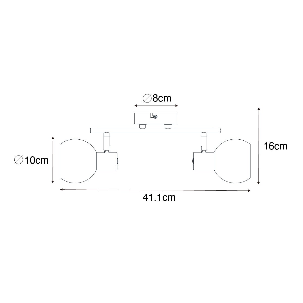 Spot Art Déco doré avec verre vert 2 lumières - Vidro - 5
