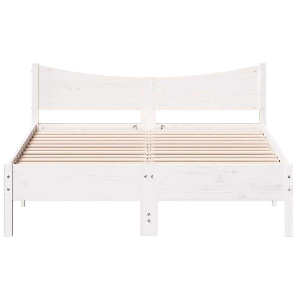 Cadre de lit Blanc 120x190 cm Bois de pin massif - 4