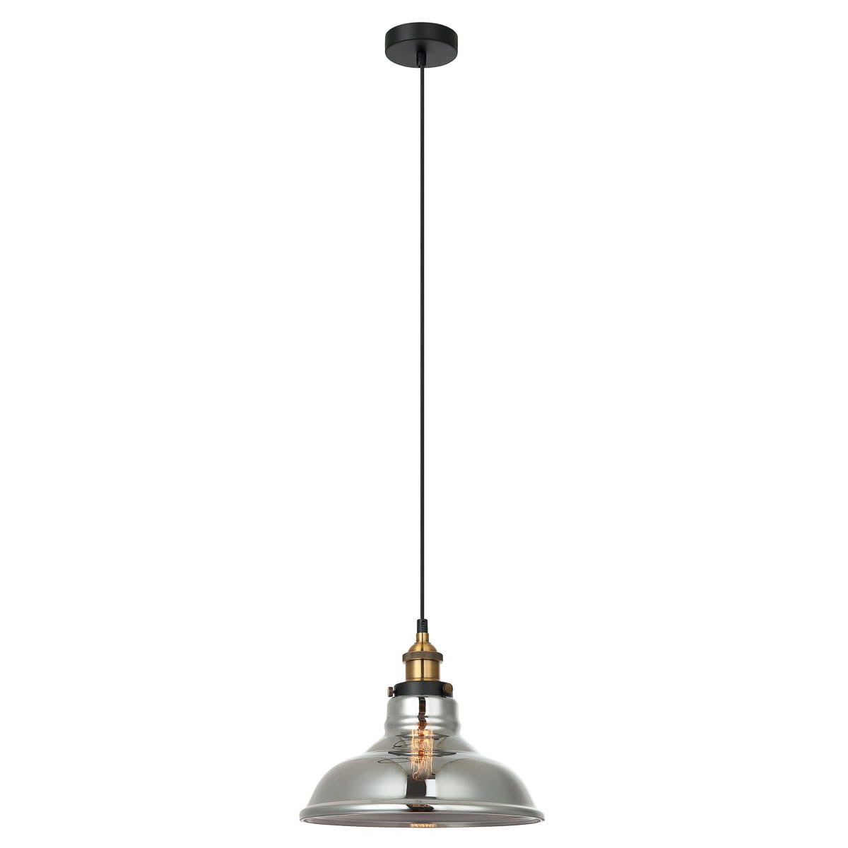 Lampa wisząca Hubert czarno-złota 1xE27x40W szkło wym:98x28x28cm IP20 Italux