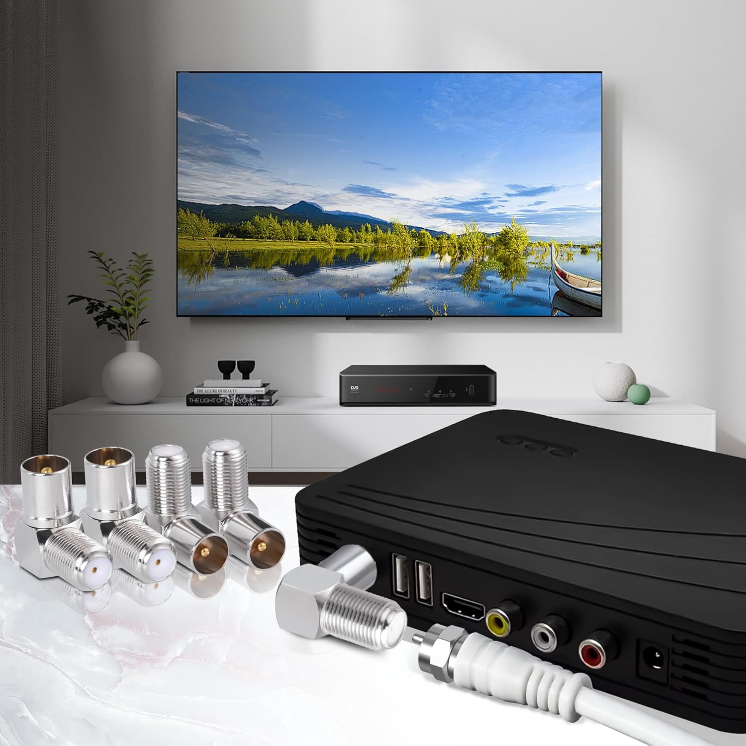 XSJSIY Lot De 2 Adaptateurs Coaxiaux De Type F De Type D - Connecteur