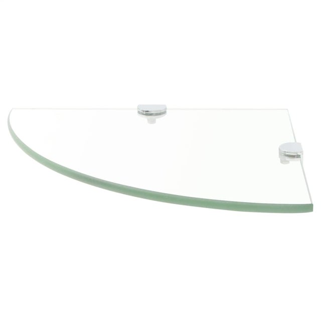 Étagère d’angle murale verre trempé 35x35 cm avec supports chromés – solide, design élégant – ComfortXL