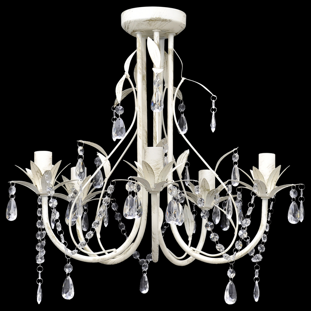 Lustre plafonnier suspendu lampe antique cristal 42,5 cm blanc 2402018 - 3
