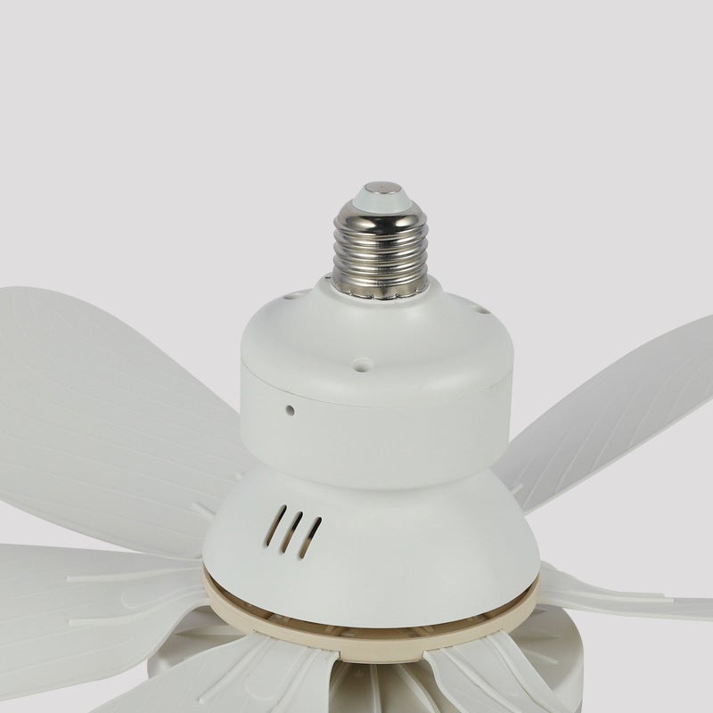 Ventilateur de plafond avec éclairage et télécommande, éclairage à visser, six pales, 40 W - 52 cm, blanc - 4