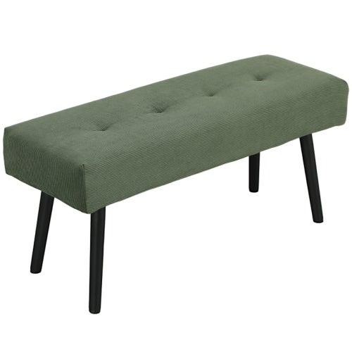 CLIPOP Banc De Salle à Manger Rembourré 100cm Velours Crème - Pieds Métal, Style Moderne Pour Cuisine Et Chambre