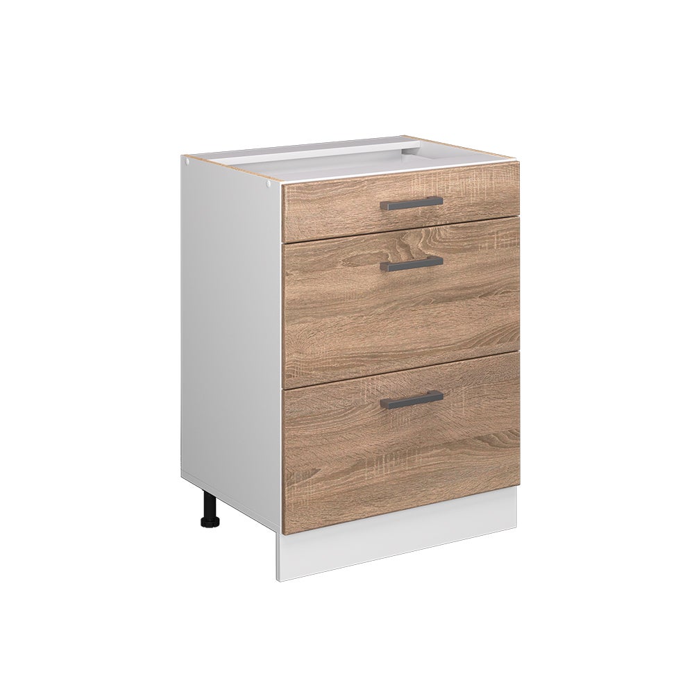 Vicco Uniwersalna jednostka bazowa R-Line, Sonoma, 60 cm z szufladami, bez blatu roboczego