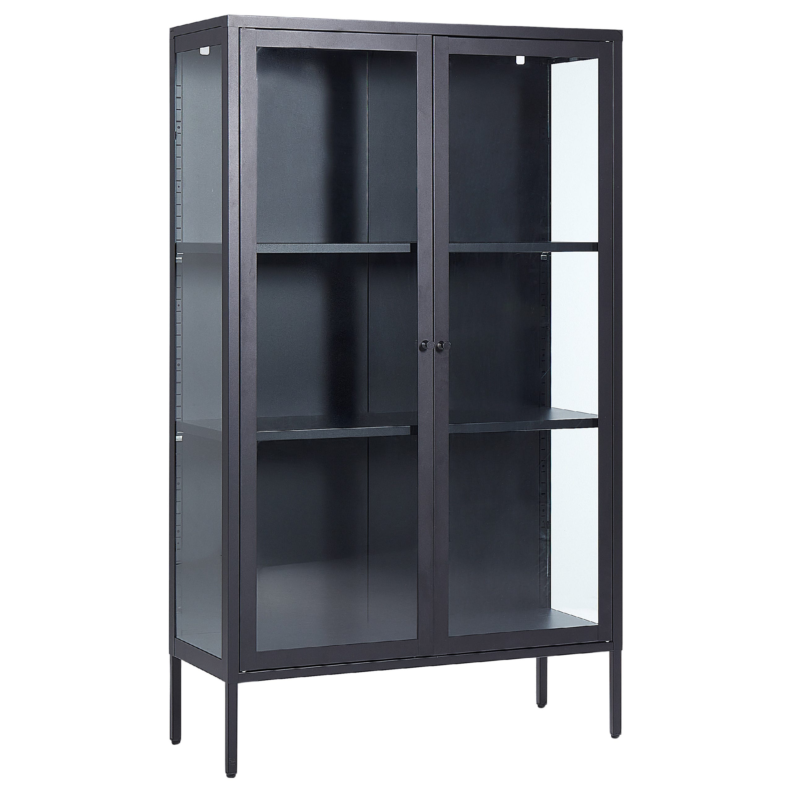 Beliani Vitrina NASH Metal 90 cm Negro | Leroy Merlin