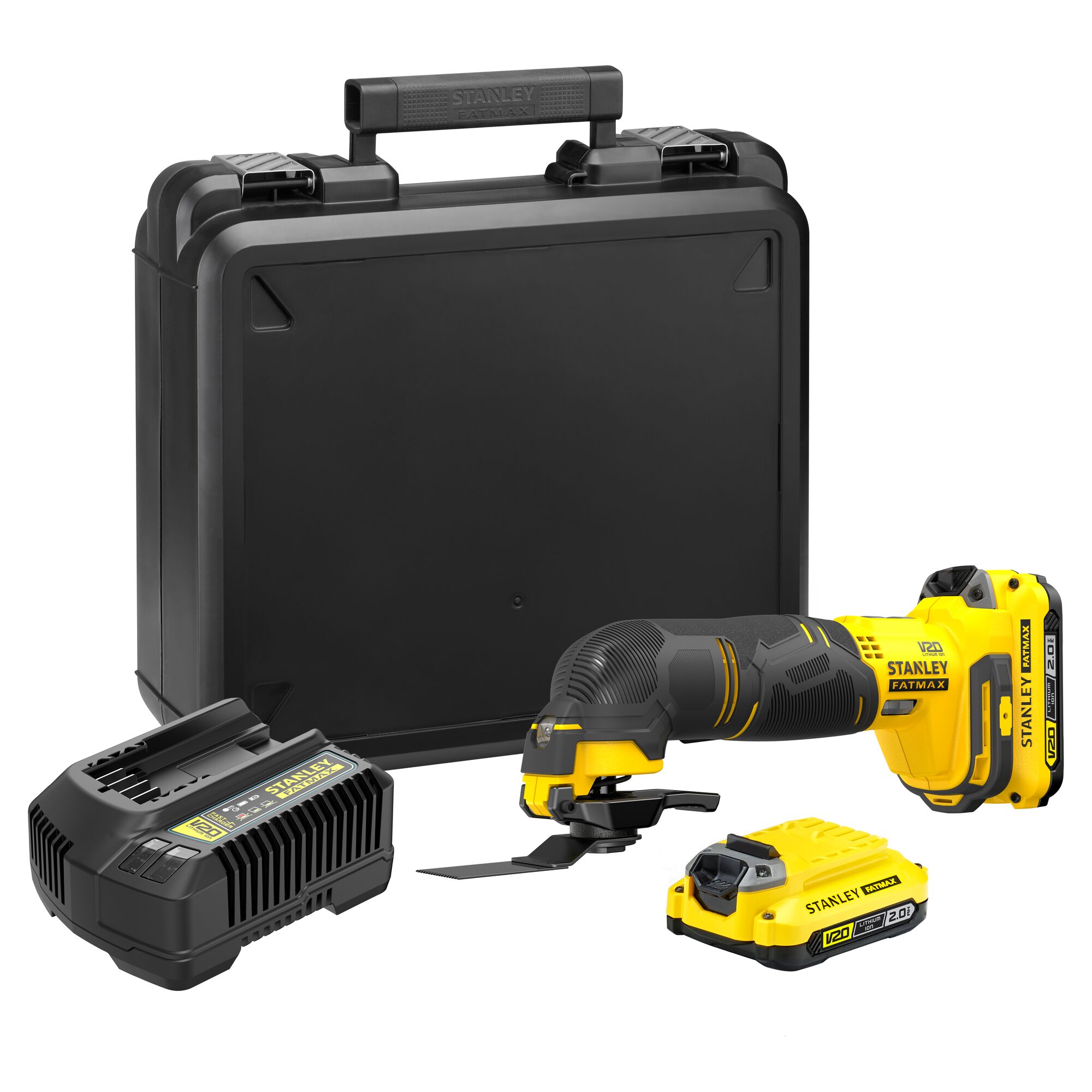 Narzędzie wielofunkcyjne Stanley Fatmax 18V z dwiema bateriami i ergonomiczną konstrukcją