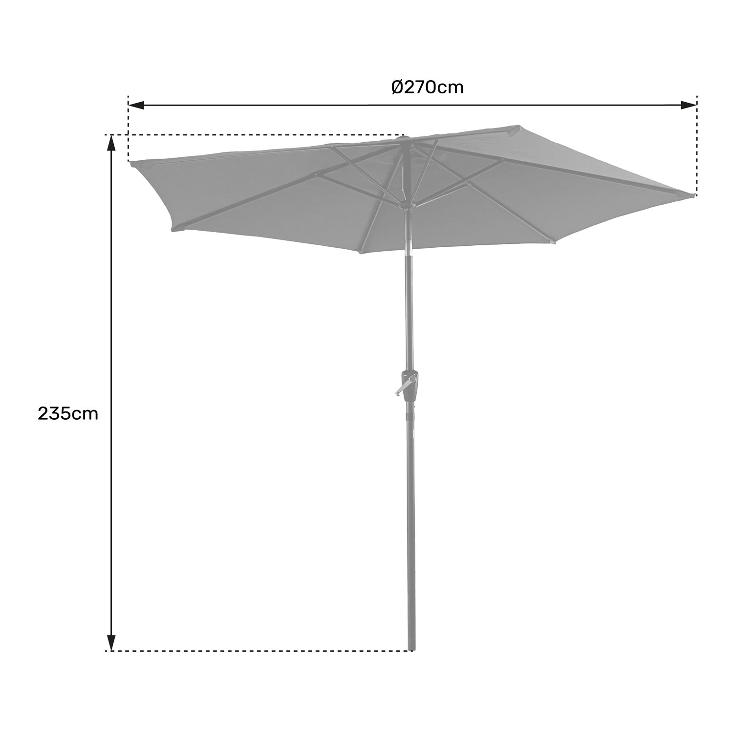 Parasol bleu HAPUNA Ø 2,70 m - 8