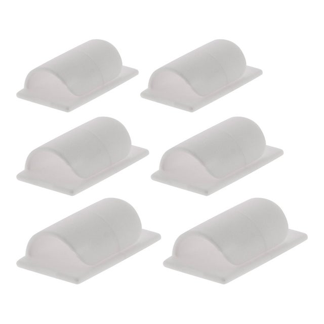 Lot de 6 clips larges (auto-collants) pour cordons et câbles - Zenitech