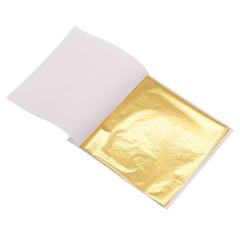 100 feuilles d'imitation de feuille d'or, pour projets artistiques, décoration artisanale et peinture (8 x 8 cm) - 5