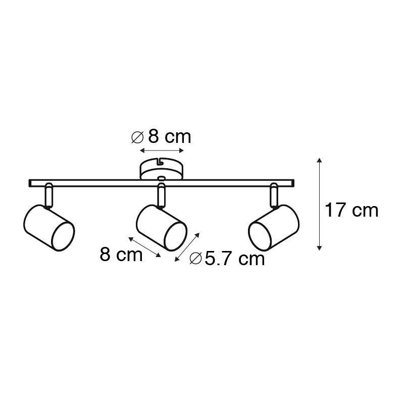 Spot moderne noir orientable 3 lumières - Jeana - 3