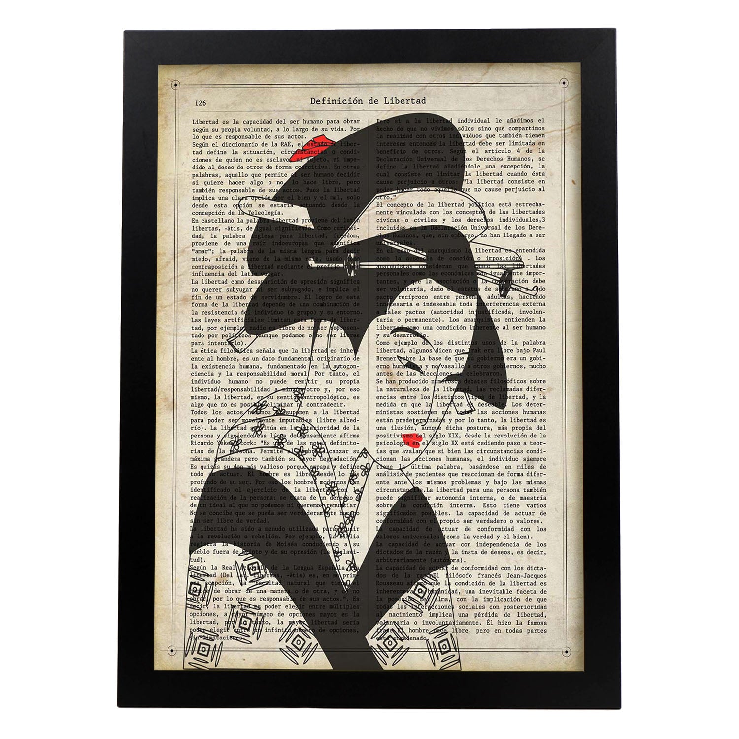 Poster de geisha blanco y negro. láminas de geishas. diseños japoneses con definiciones de la cultura japonesa. marco madera clara - a3