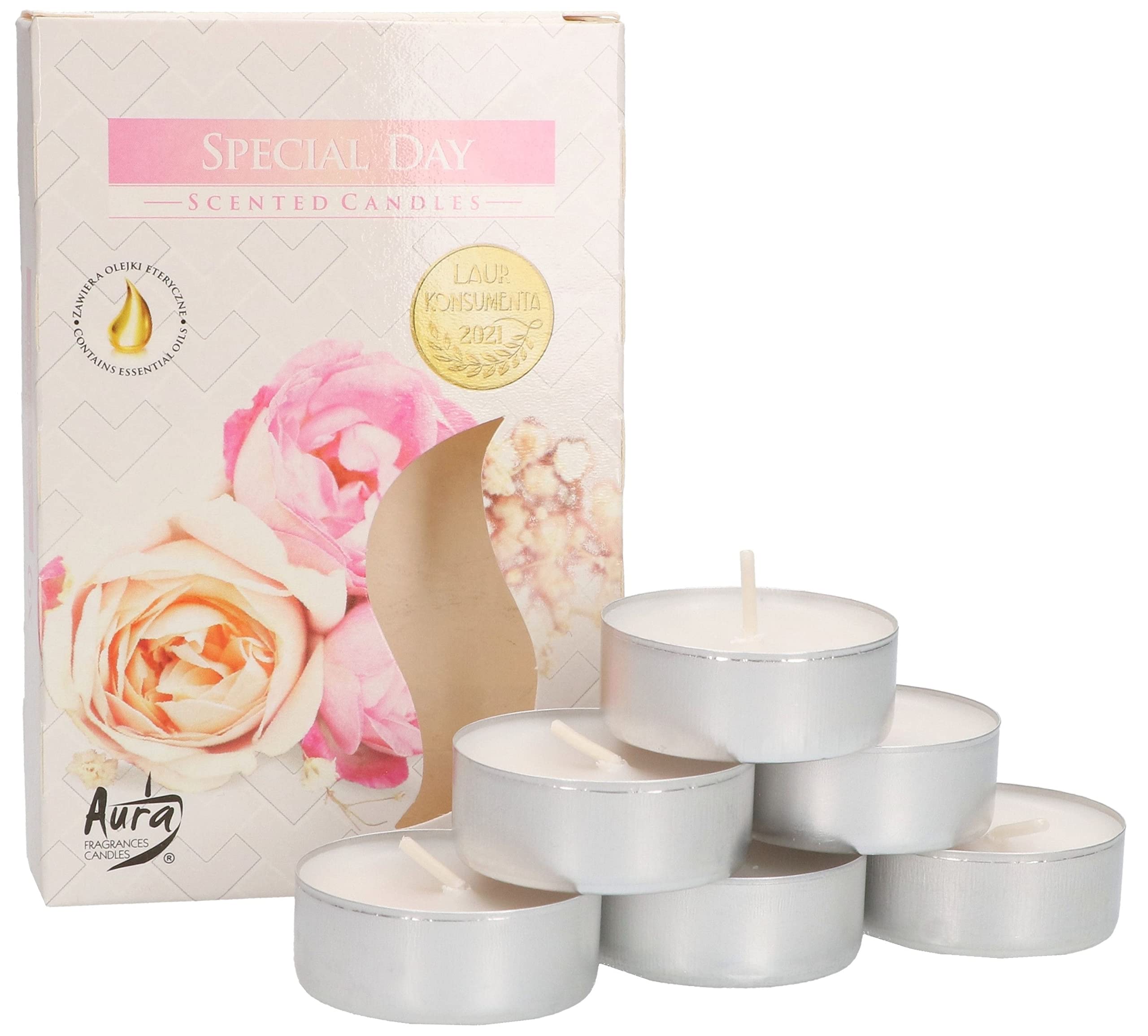 Zestaw 6x tealight świec podgrzewacze świeczki zapachowe wkład parafinowa - KOTARBAU