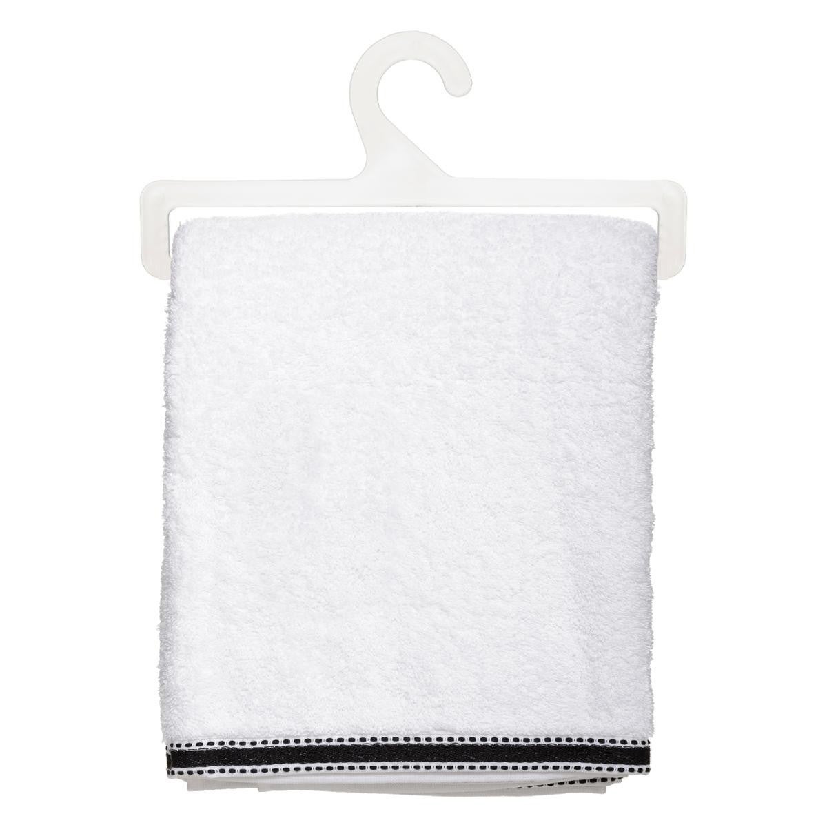 Lot de 2 Draps de bain en Coton Blanc tissu éponge 100 x 150 cm - 4
