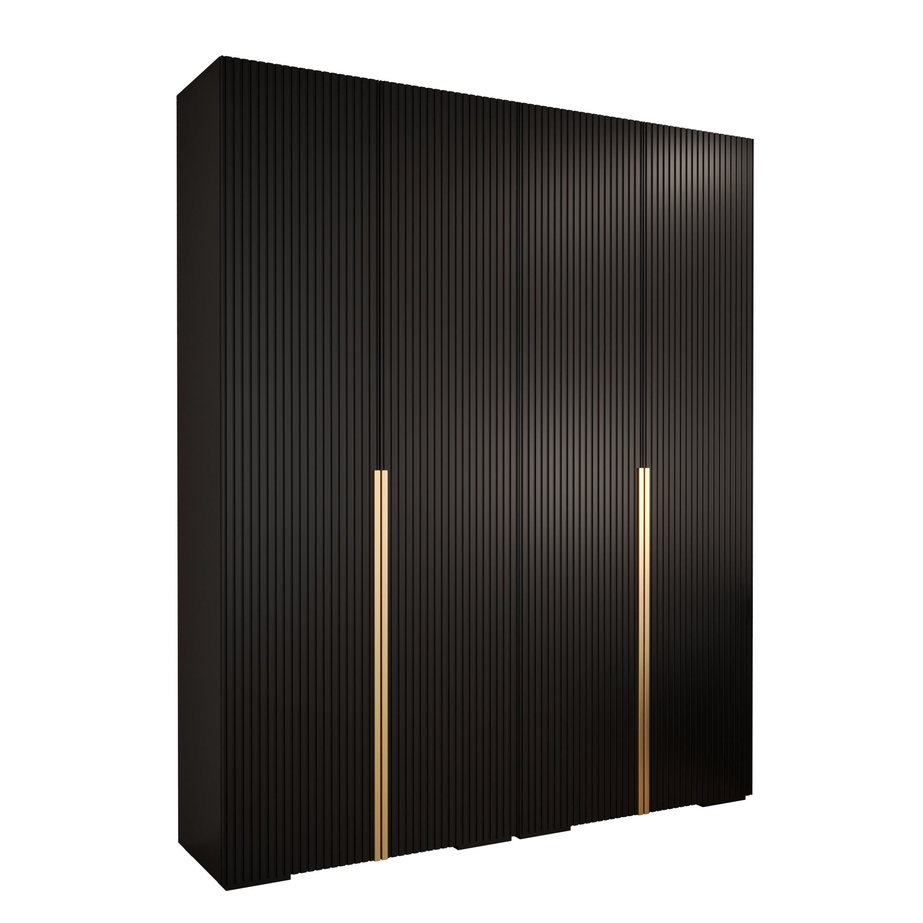 Szafa uchylna otwierana wysoka MANHATTAN RYFEL 9 200 x 40 x 236,7 cm czarny + u. złoty Abiks Meble