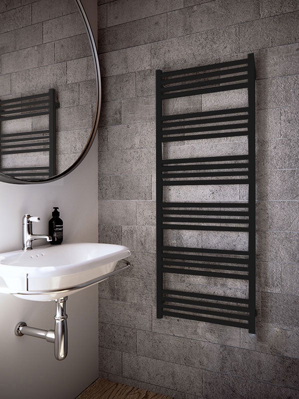 Sèche-serviette eau chaude noir de 1380mm de haut et 680mm de large - 757 Watt - FIO1380/680SXN - 5