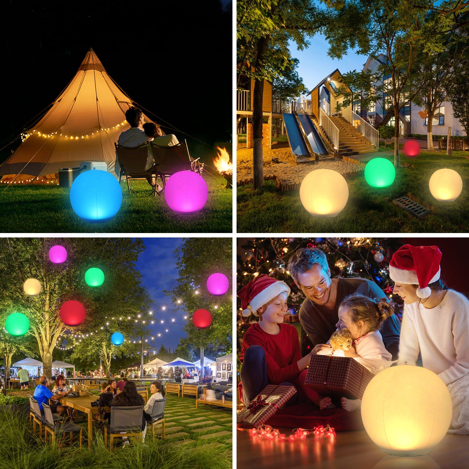 GLAMARIS 2PCS Boules Lumineuses LED Solaires RGB,PVC,Télécommande + Pompe Incluses,4 Modes,Éclairage Extérieur pour Piscine et Jardin,Étanche IP67 - 7