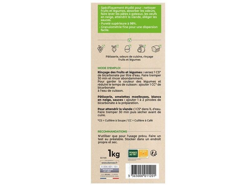 Bicarbonate alimentaire SOLUVERT 1kg - 3