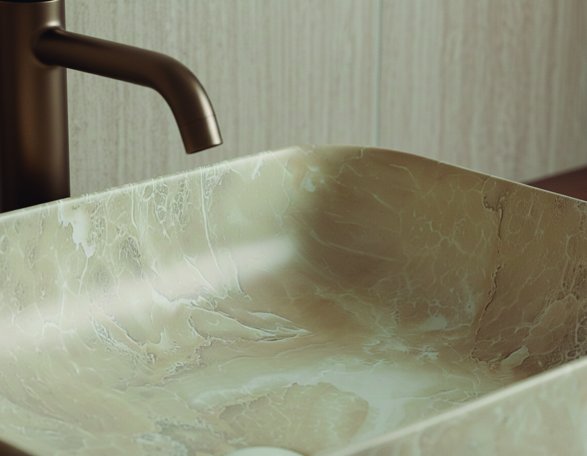 Lavatório de porcelana DALLAS RECTANGULAR bege 500x390x130 mm - 4