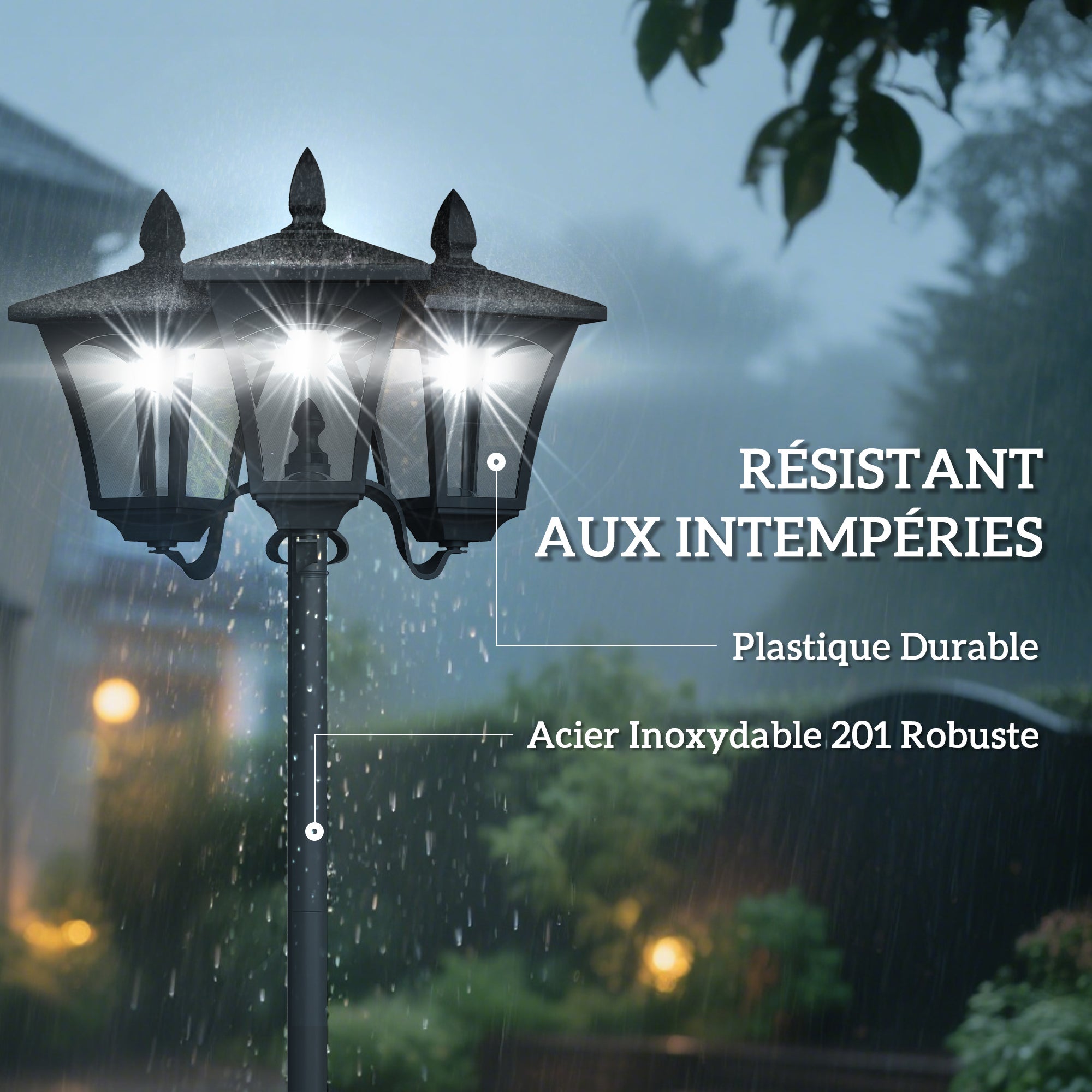 Lampadaire Acier Outsunny - 7