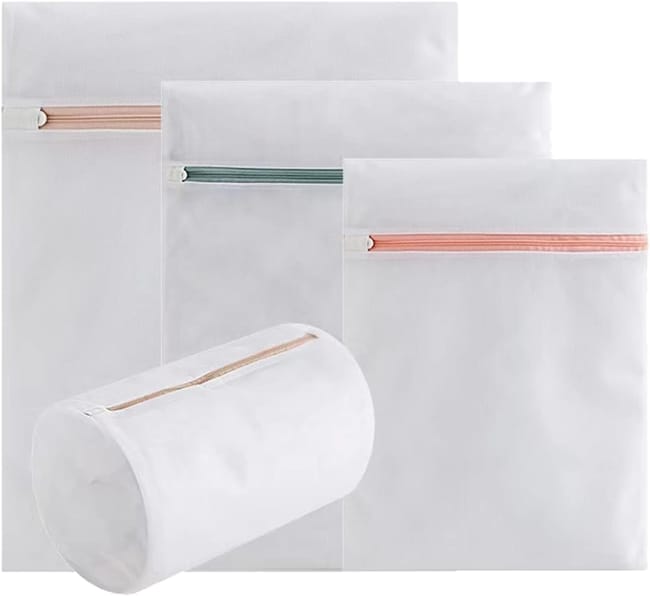 Sacchetti per biancheria in rete per l'organizzazione della lavanderia delicati, design a nido d'ape, set da 3 pezzi (30 x 40 cm