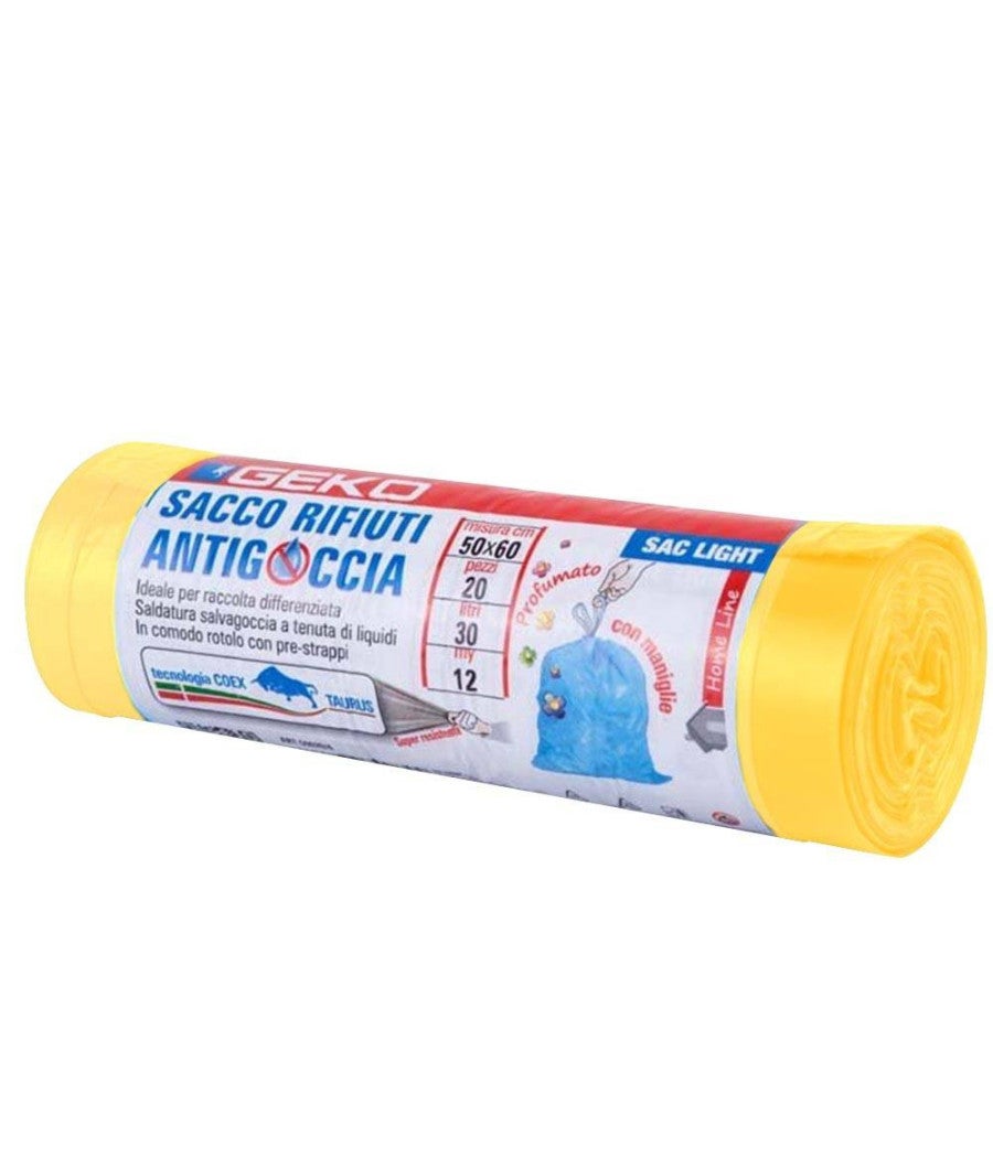Trade Shop - 5 Rotoli Sacchetti Buste Spazzatura Profumati 45lt 50x60 Con Manici Giallo 100pz - - 4