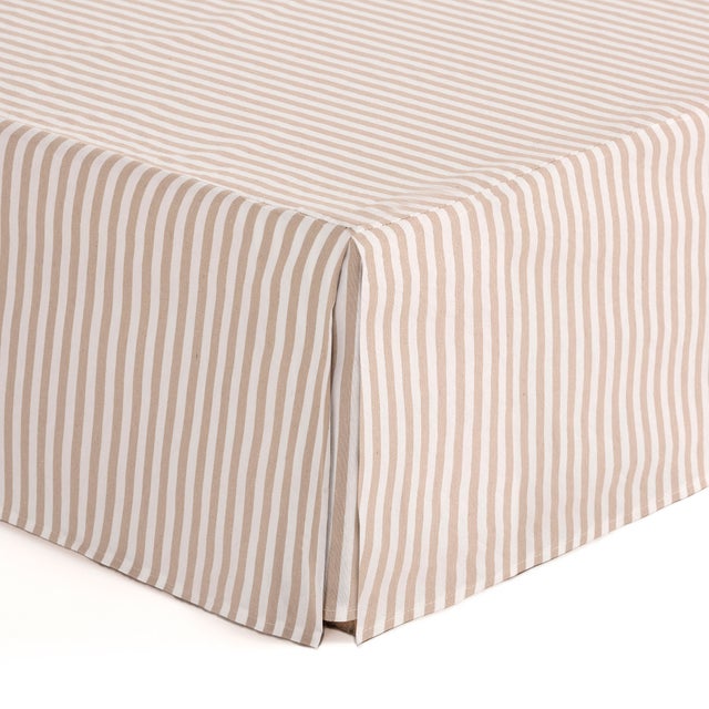 Housse de canapé en coton de 30 cm de haut à rayures beige 150x200 cm