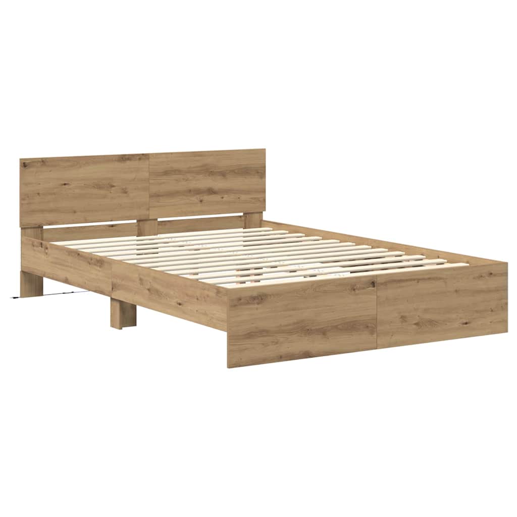 Cadre de lit en panneau de bois pour la chambre, 150 × 200 cm - 5