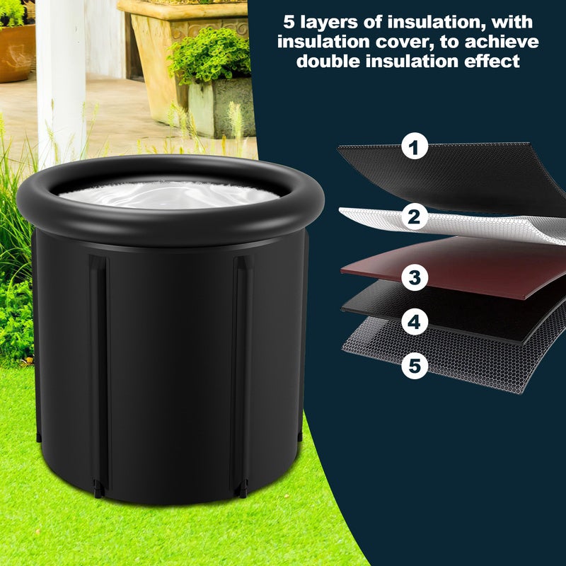 Bañera（80 cm Ø） bañera plegable portátil para, Bañera SPA para baño caliente y baño de hielo - 6