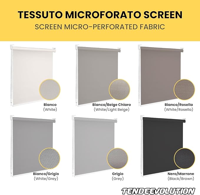 Estor enrollable a medida con filtro microperforado screen - anchura 1m x altura 3m - color marrón/negro 16 - ideal para interior y exterior