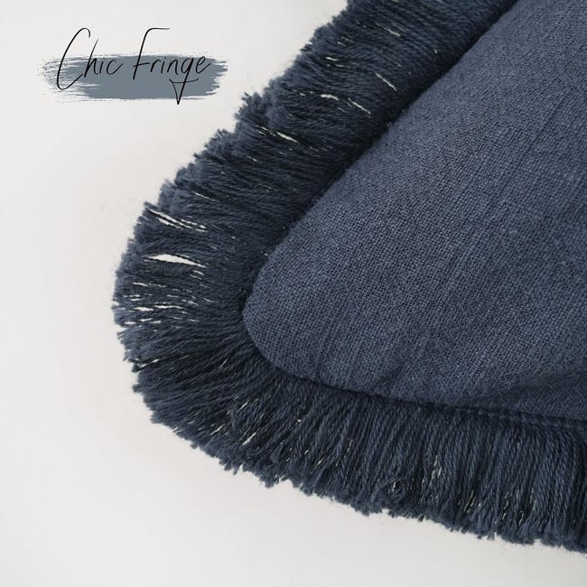 ANRODUO 2 Federe Decorative In Lino Naturale, Colore Azzurro Neutro, Stile Bohémien, Morbide, 45x45 Cm, Per Cuscini Da Divano, Camera Da Letto, Soggiorno