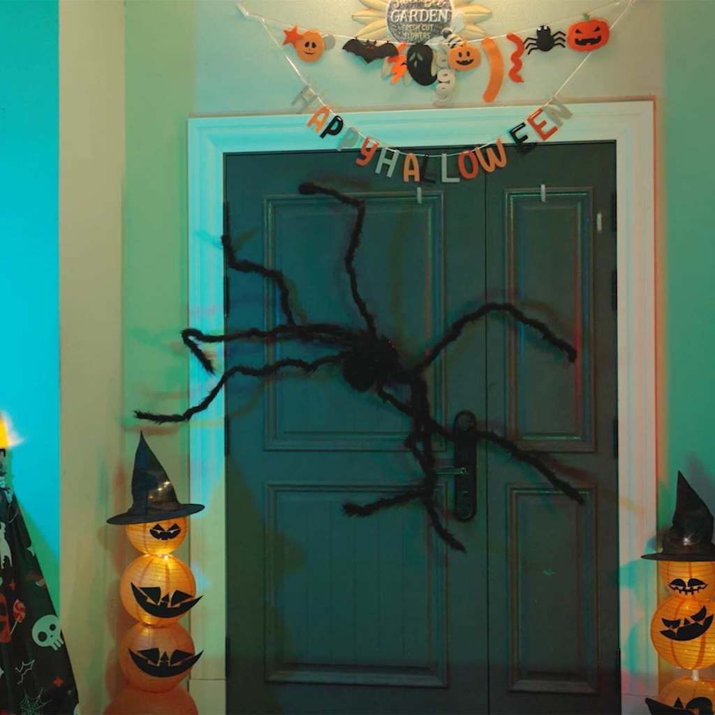 Dekoracja Pająka na Halloween 6 pcs Czarny 75 cm vidaXL