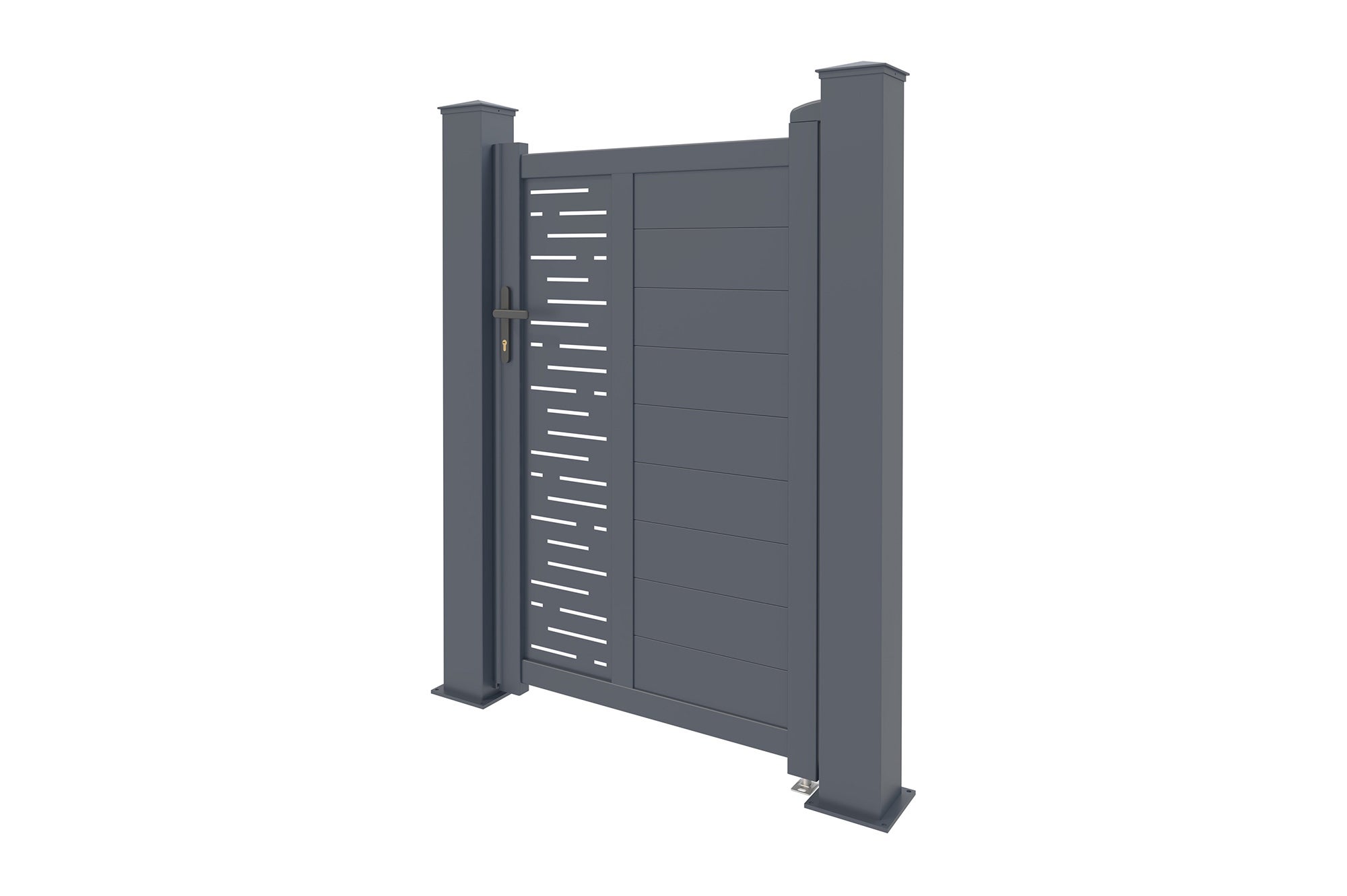 Portillon 1m ARLBERG H.160cm aluminium gris - 4