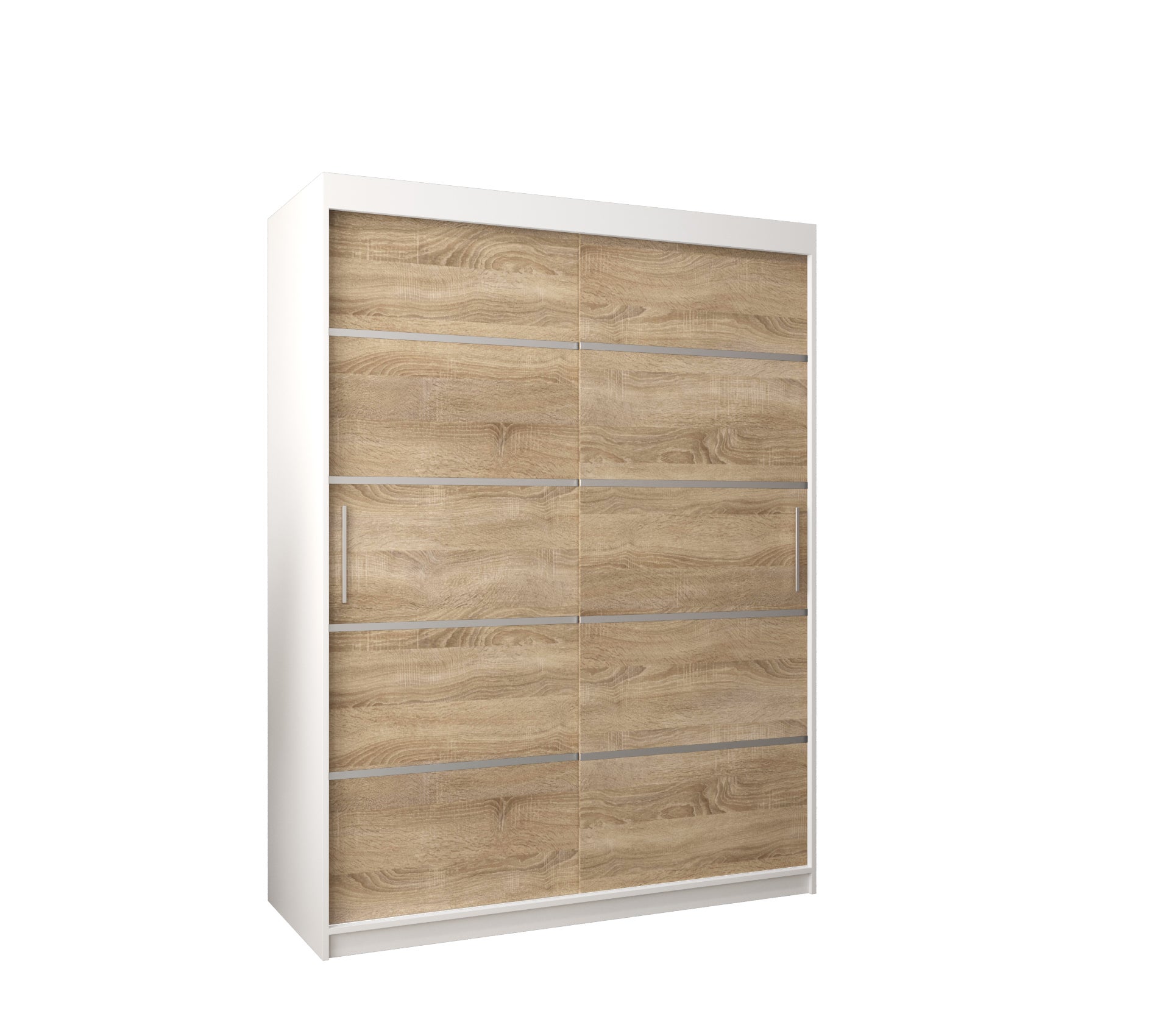 Szafa przesuwna garderoba Verona 1 150 x 62 x 200 cm Biały + Sonoma - Abiks Meble