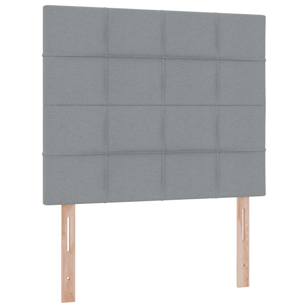 Lit avec rangement et matelas gris clair 120 x 200 cm tissu - 9
