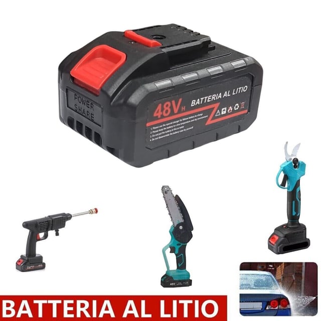 BATTERIA RICAMBIO 48V MAX PER MINI SEGA ELETTRICA IDROPULITRICE MOTOSEGA CESOIA