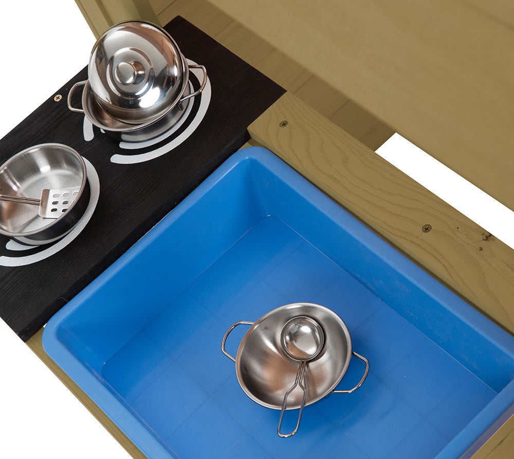 Maisonnette cabane enfant en bois FSC® avec cuisine extérieure CUBBY - 9