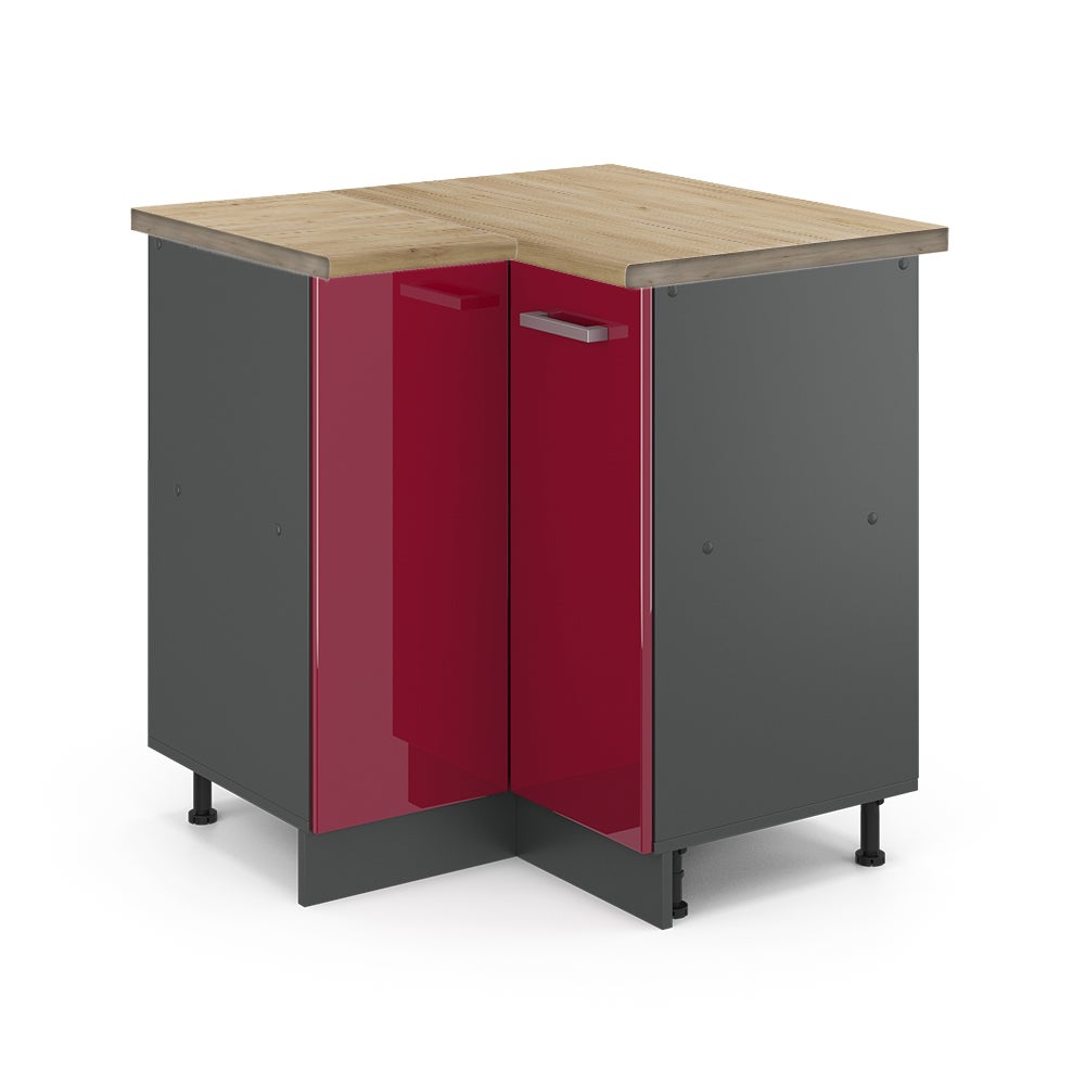 Vicco Szafka narożna R-Line, Czerwony połysk, 75.6 cm , BP Dąb