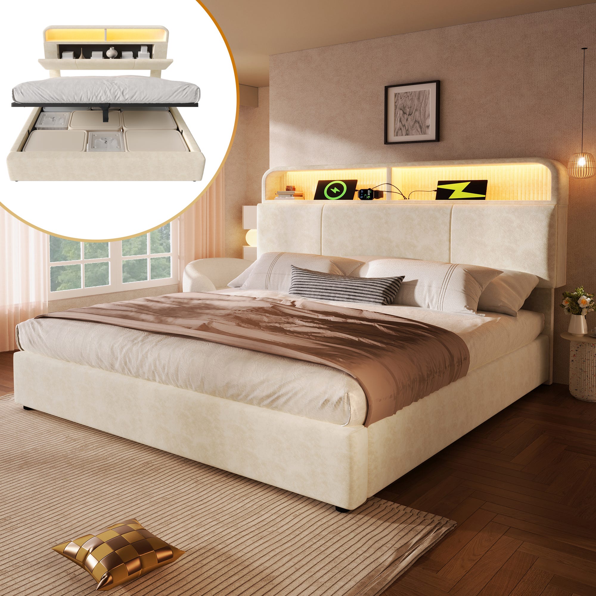 Lit Coffre 160x200 avec Matelas Ensaché 7-Zones | SIENA Lit Coffre 160x200 avec Matelas Ensaché 7-Zones | SIENA