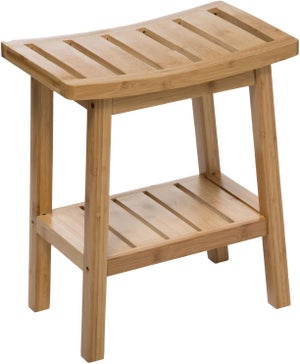 Tabouret En Bambou Massif Kool - Ø32 X 45 Cm - Design Naturel Et Solide - Pour Cuisine, Salon, Bureau