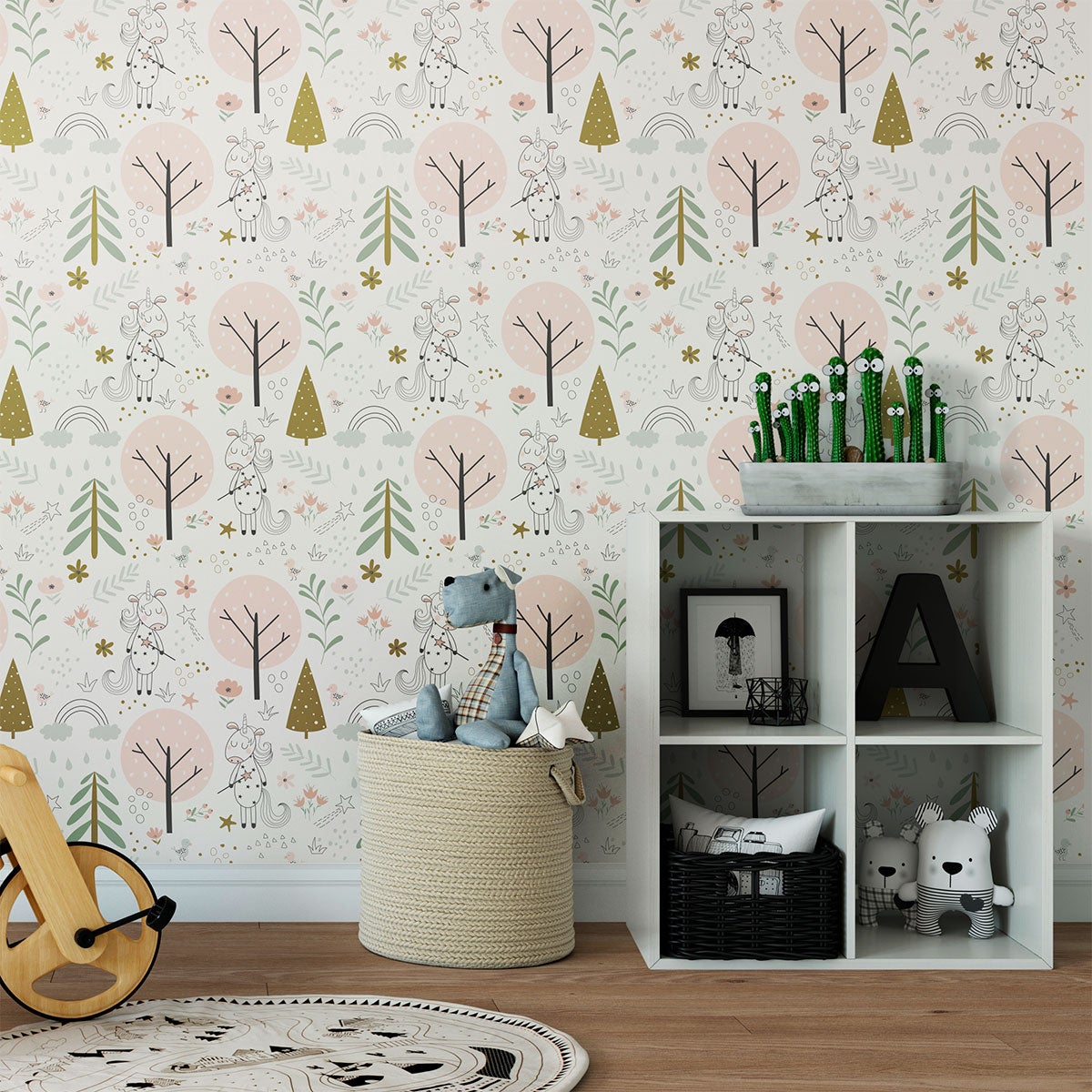 Adesivo arazzo stanza dei bambini gli unicorni dei boschi - Sticker adesivo - adesivi murali - 40x40cm - 3