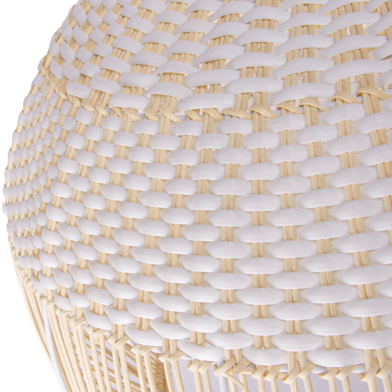 Luminaire en rotin pengant Luminaire de plafond panier blanc Lustre pour salon chambre à coucher D50 cm x H50 cm - 6