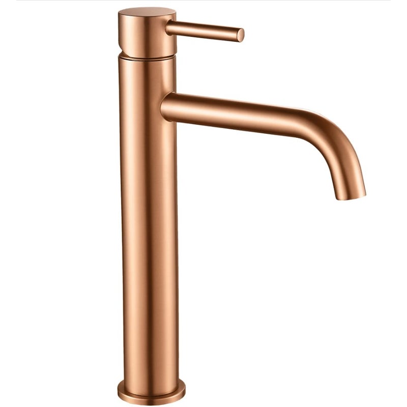 Bateria Umywalkowa REA LUNGO Miedź Szczotkowana Wysoka