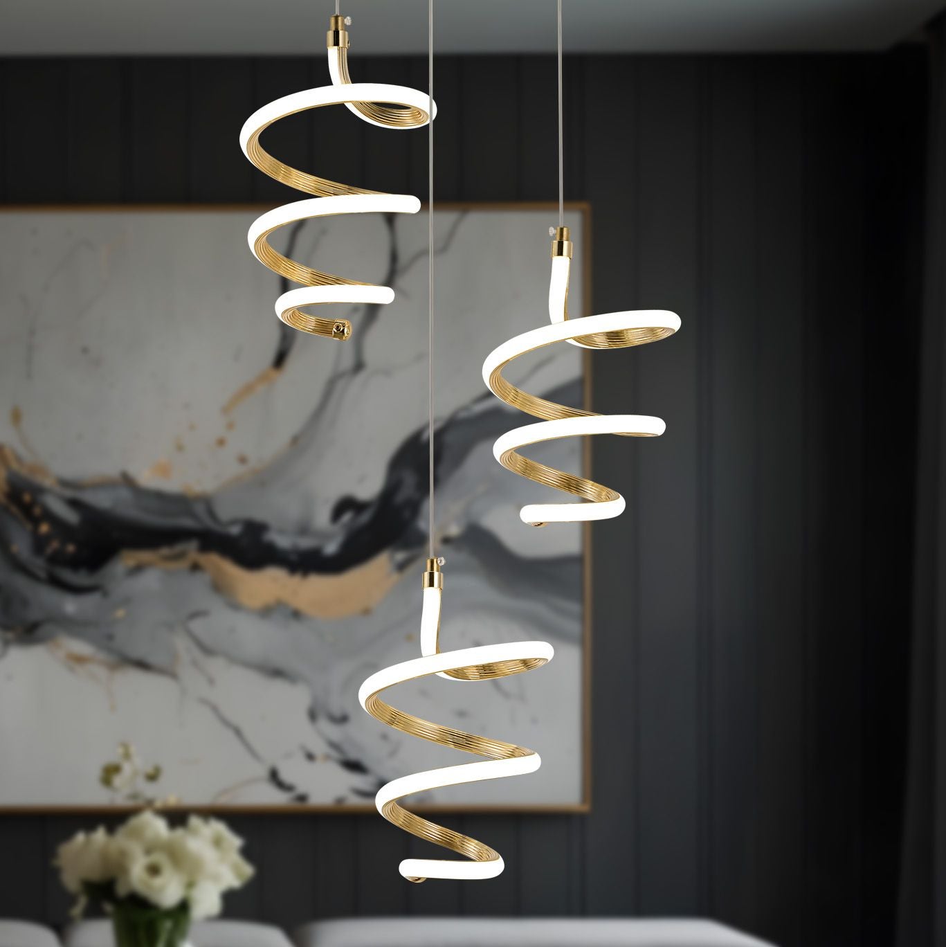 Lampa Sufitowa Wisząca Led Toolight G075-3Cpr Złoty - 7