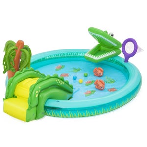 Piscine gonflable, parc aquatique, toboggan aquatique, piscine, aire de jeux aquatiques gonflable pour jardin, avec souffleur, 430 x 390 x 210 cm | Leroy Merlin