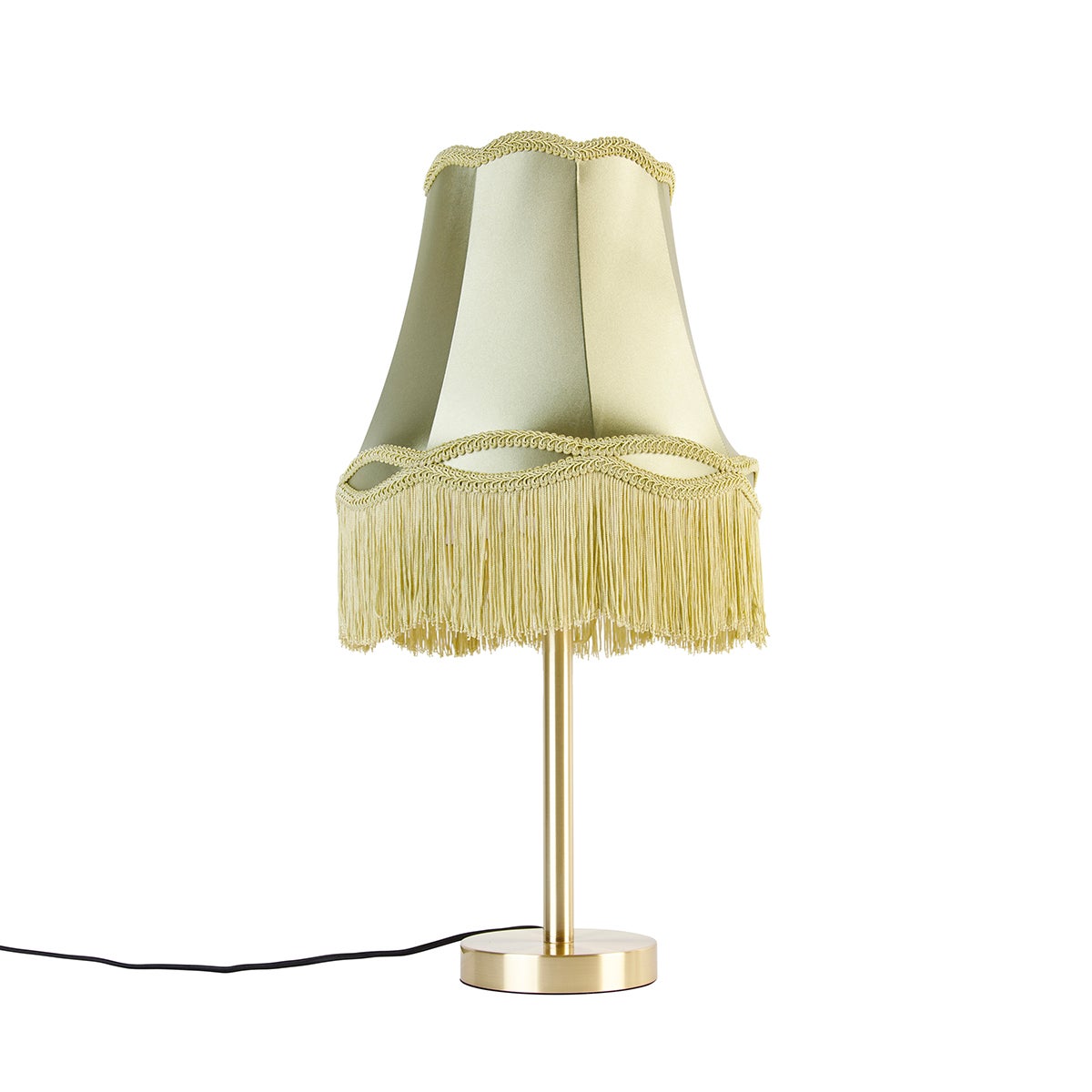Qazqa classic-antique lampa stołowa z kloszem - Granny - zielony, okrągły, max. 40w, e27, 58.5cm, IP20 oświetlenie wewnętrzne