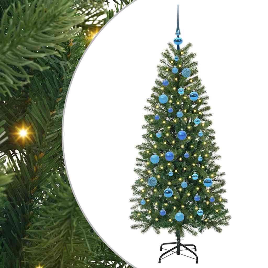 Sztuczna choinka z 150 diodami LED Zielony 150 cm PE i PVC